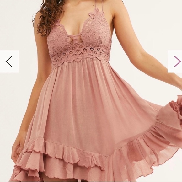 Free People Adella Slip Dress Rose Pink Size Extra Small XS NWT FP One - Picture 1 of 7